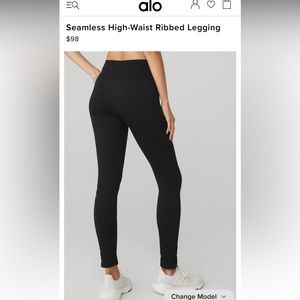 Alo yoga high waist seamless ribbed leggings XS